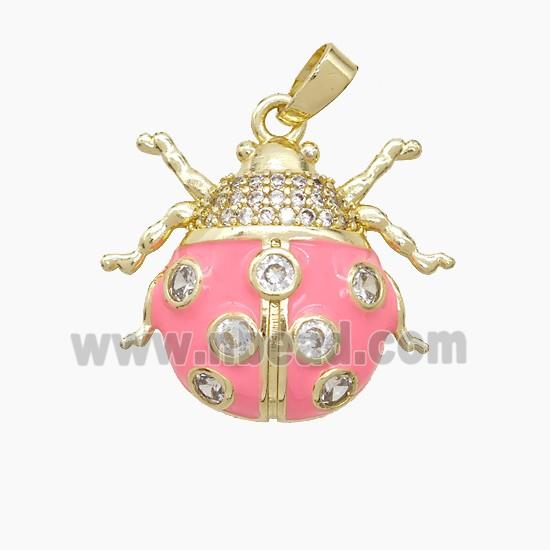 Copper Pendant Pave Zircon, Gold Plated