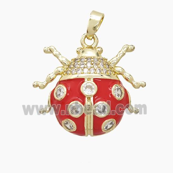 Copper Pendant Pave Zircon, Gold Plated