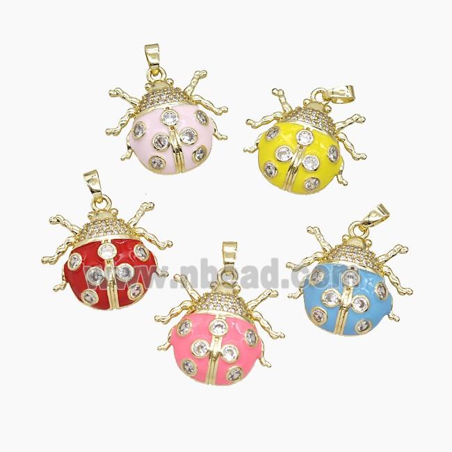 Copper Pendant Pave Zircon, Gold Plated