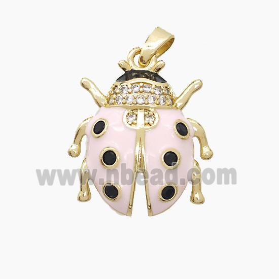 Copper Pendant Pave Zircon, Gold Plated
