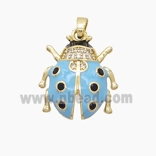 Copper Pendant Pave Zircon, Gold Plated