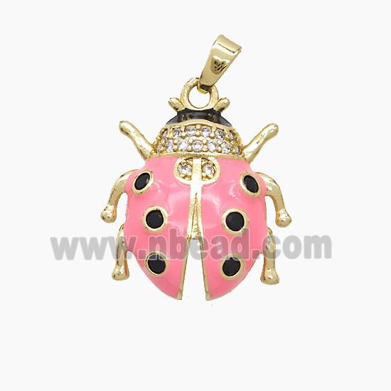 Copper Pendant Pave Zircon, Gold Plated