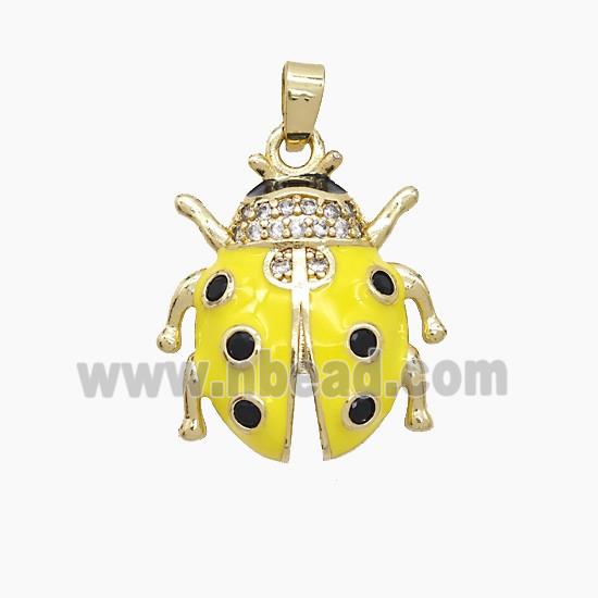 Copper Pendant Pave Zircon, Gold Plated