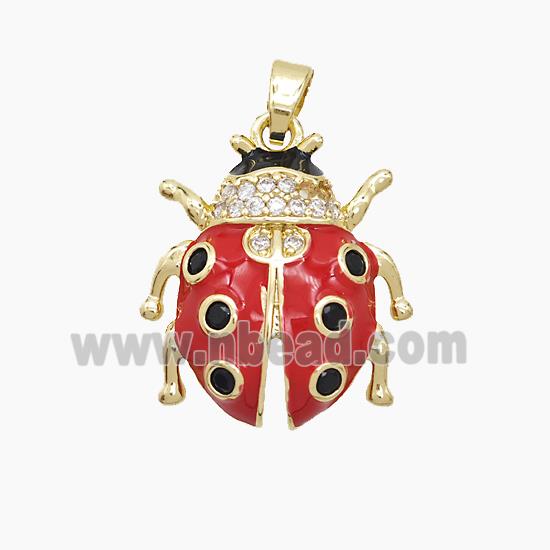 Copper Pendant Pave Zircon, Gold Plated