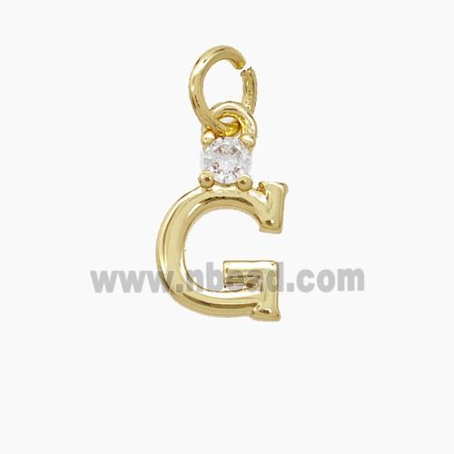Copper Letter-G Pendant Pave Zirconia Gold Plated