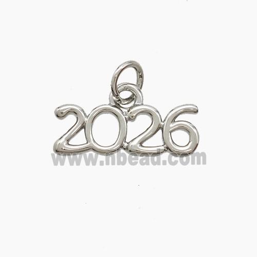 Copper 2026 Pendant Platinum Plated