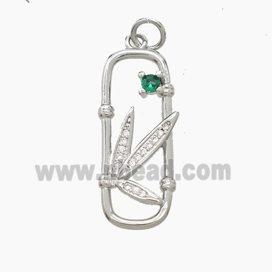 Copper Dragonfly Pendant Pave Zirconia Platinum Plated
