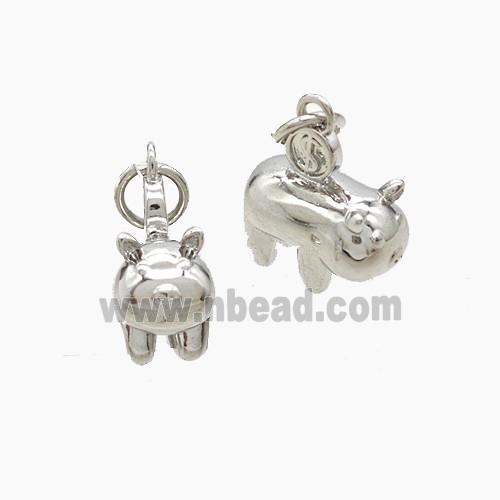 Copper Pig Pendant Platinum Plated