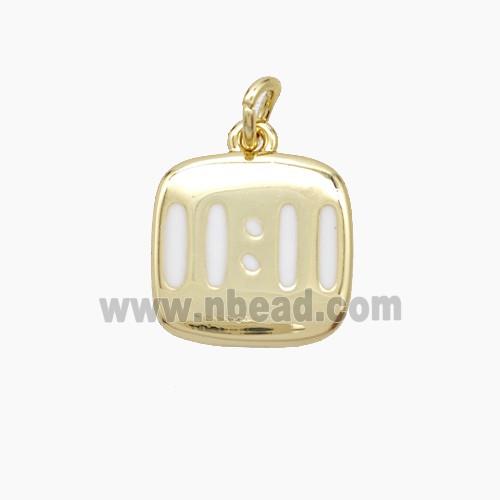 Copper Numbers Pendant Double Eleven 11 White Enamel Gold Plated