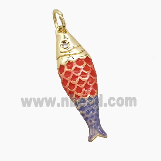 Copper Fish Pendant Painted Gold Plated