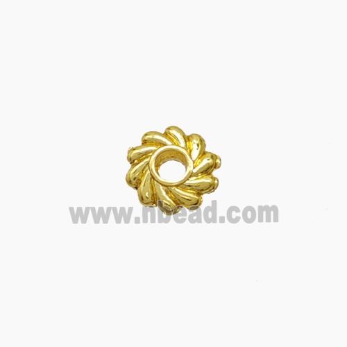 Zinc Alloy Rondelle Spacer Beads Gold Plated