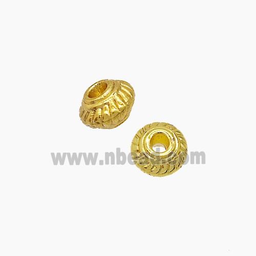 Zinc Alloy Rondelle Spacer Beads Gold Plated