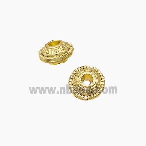 Zinc Alloy Rondelle Spacer Beads Gold Plated