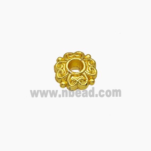 Zinc Alloy Rondelle Spacer Beads Gold Plated
