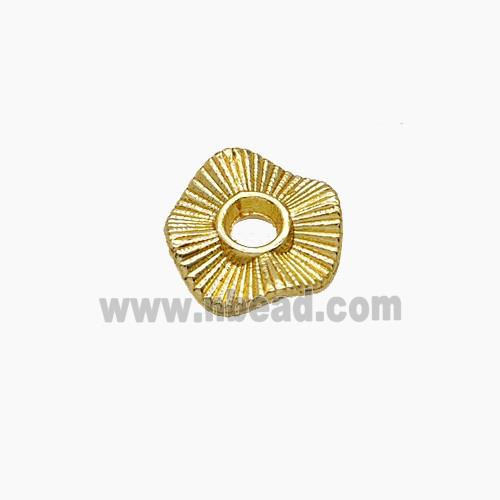 Zinc Alloy Wave Spacer Beads Gold Plated