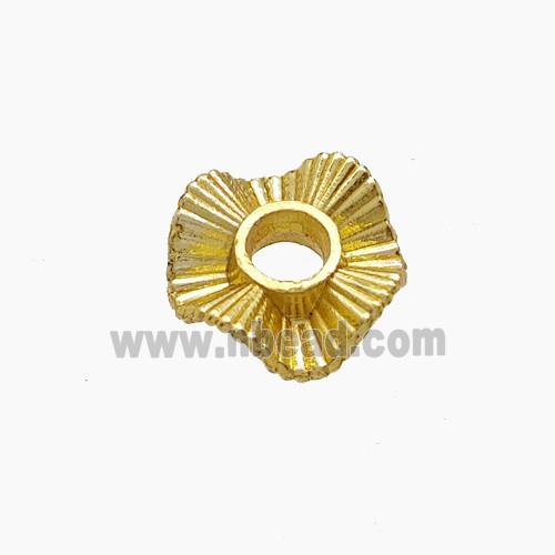 Zinc Alloy Wave Spacer Beads Gold Plated