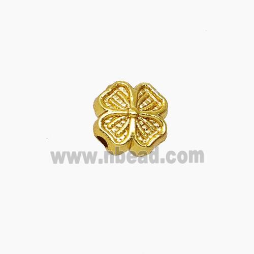 Zinc Alloy Clover Beads Gold Plated