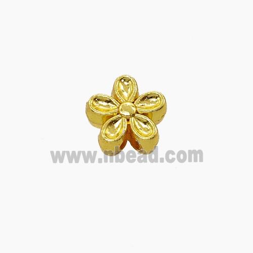 Zinc Alloy Flower Beads Gold Plated