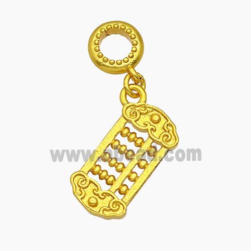 Chinese Ruyi Abacus Charms Copper Pendant Matte Gold Plated