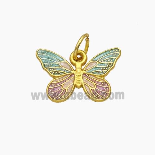 Copper Butterfly Pendant Painted Gold Plated