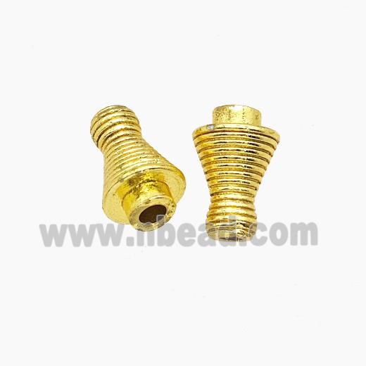 Tibetan Style Copper Prayer Wheel Beads Gold Plated