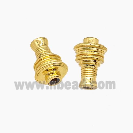 Tibetan Style Copper Prayer Wheel Beads Gold Plated
