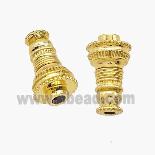 Tibetan Style Copper Prayer Wheel Beads Gold Plated