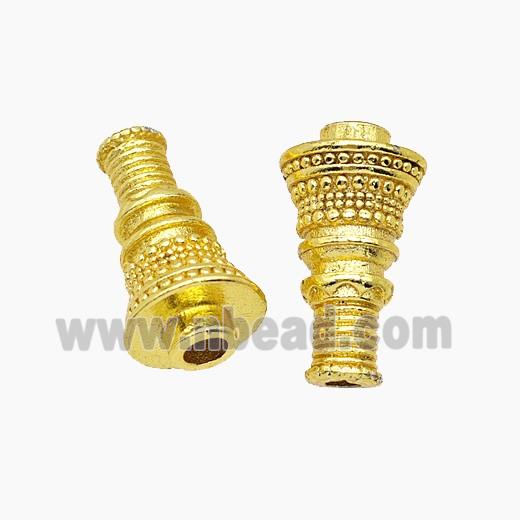 Tibetan Style Copper Prayer Wheel Beads Gold Plated