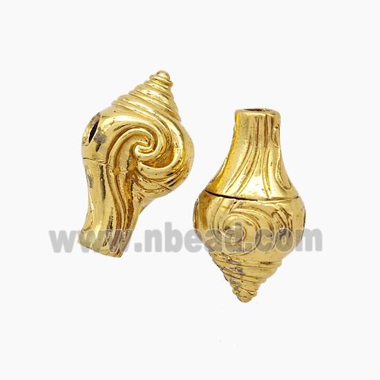 Tibetan Style Copper Guru Beads Gold Plated