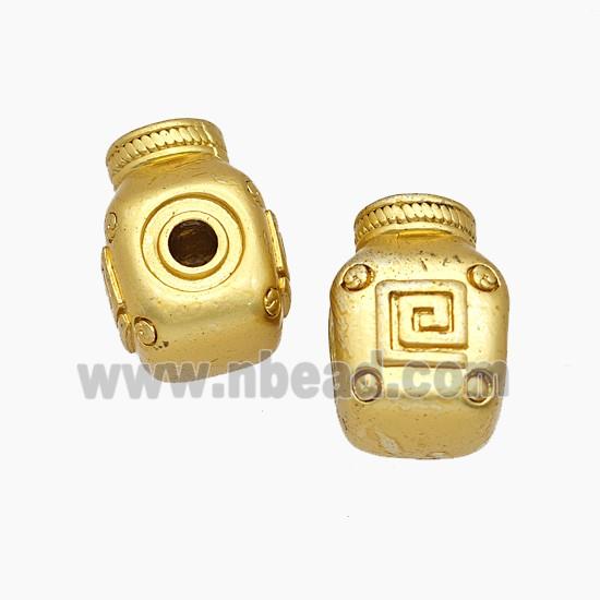 Tibetan Style Copper Guru Beads Gold Plated