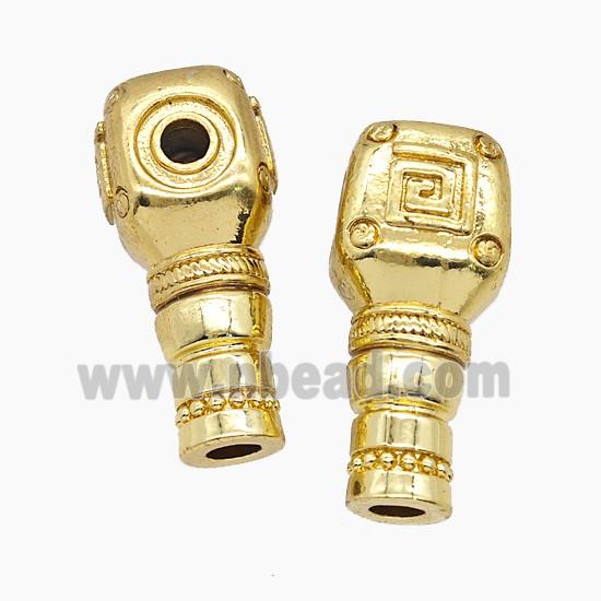 Tibetan Style Copper Guru Beads Gold Plated