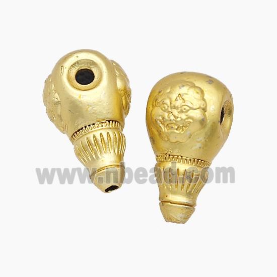 Tibetan Style Copper Guru Beads Gold Plated