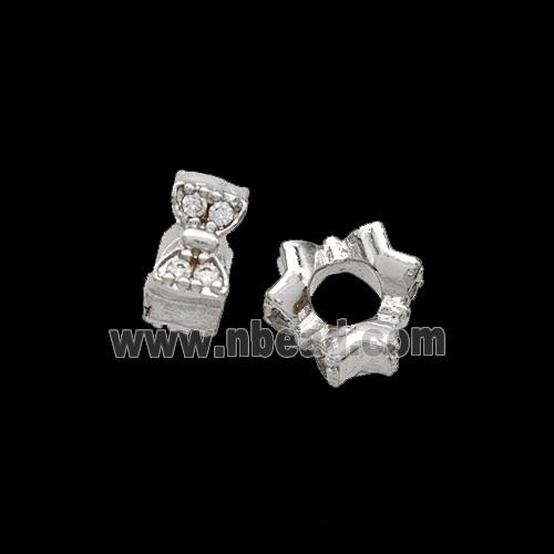 Copper Bead Pave Zircon, Gold Plated
