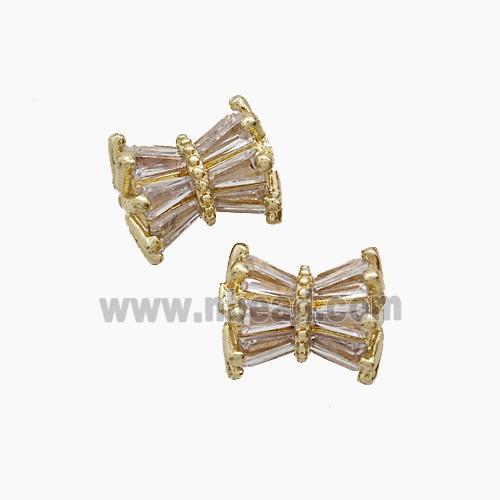 Copper Bead Pave Zircon, Gold Plated