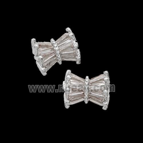 Copper Bead Pave Zircon, Gold Plated