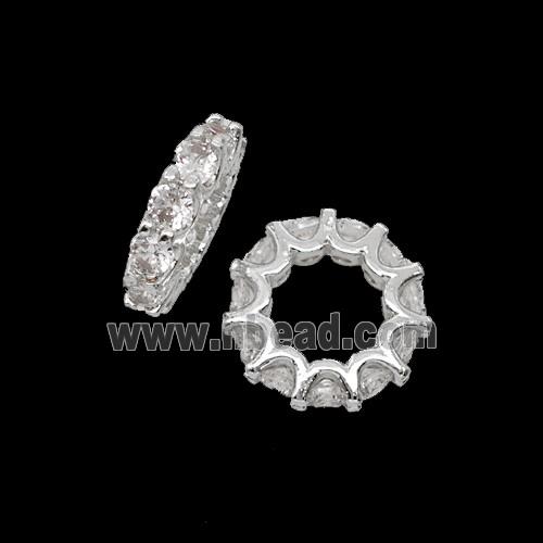Copper Bead Pave Zircon, Gold Plated