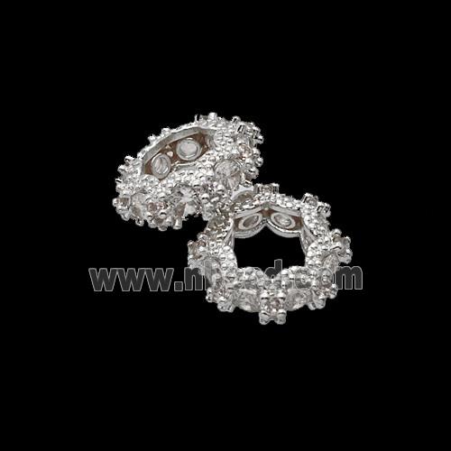 Copper Bead Pave Zircon, Gold Plated