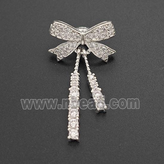 Copper Bead Pave Zircon, Silver Plated