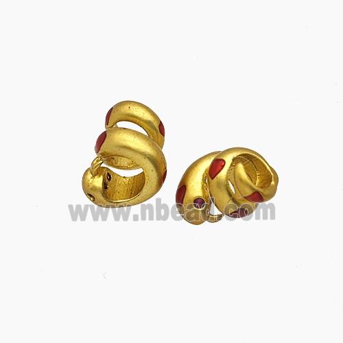 Copper Bead Pave Zircon, Gold Plated