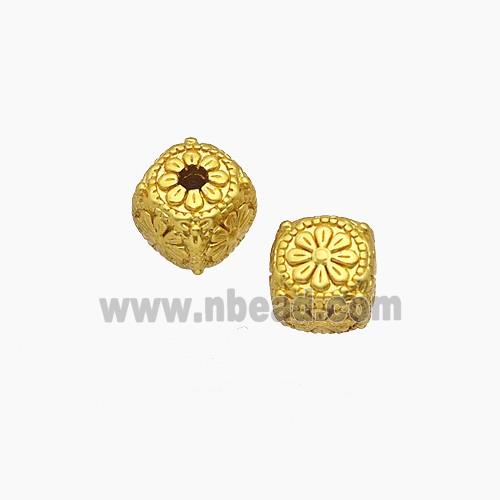 Copper Bead Pave Zircon, Gold Plated