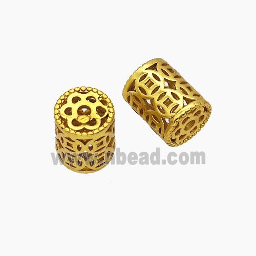 Copper Bead Pave Zircon, Gold Plated