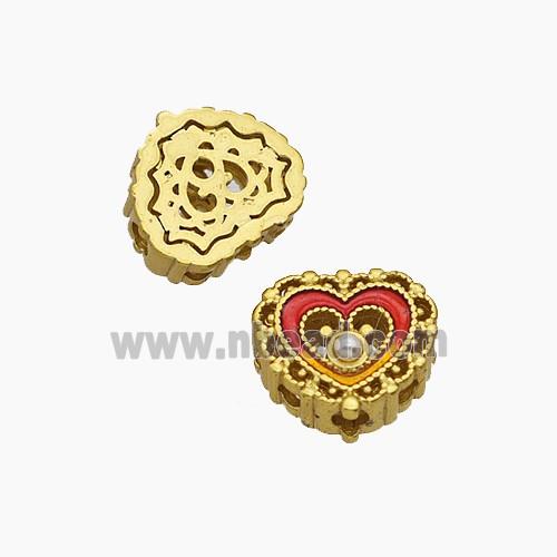 Copper Bead Pave Zircon, Gold Plated