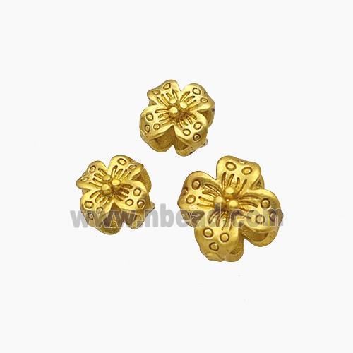 Copper Bead Pave Zircon, Gold Plated