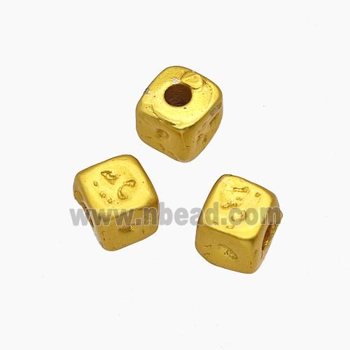 Copper Bead Pave Zircon, Gold Plated