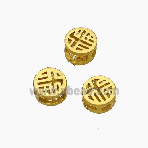 Copper Bead Pave Zircon, Gold Plated