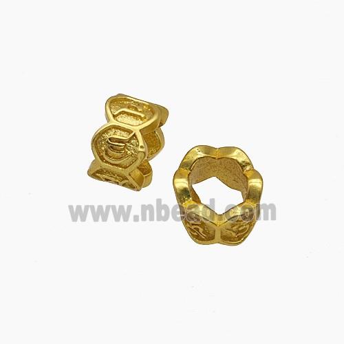 Copper Bead Pave Zircon, Gold Plated