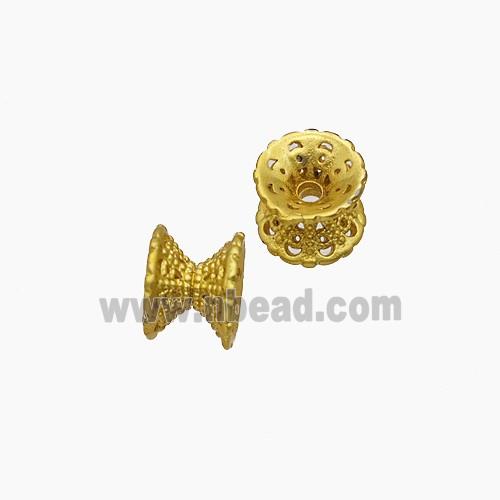 Copper Bead Pave Zircon, Gold Plated
