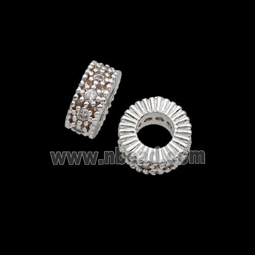 Copper Bead Pave Zircon, Gold Plated