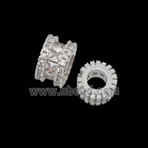 Copper Bead Pave Zircon, Gold Plated