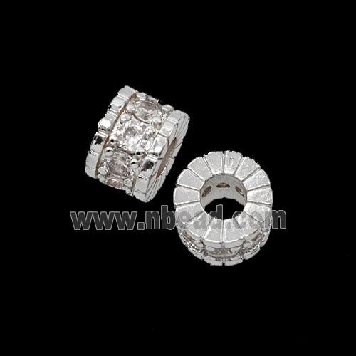 Copper Bead Pave Zircon, Gold Plated